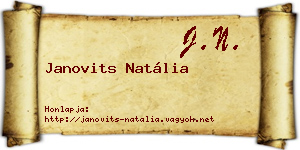 Janovits Natália névjegykártya